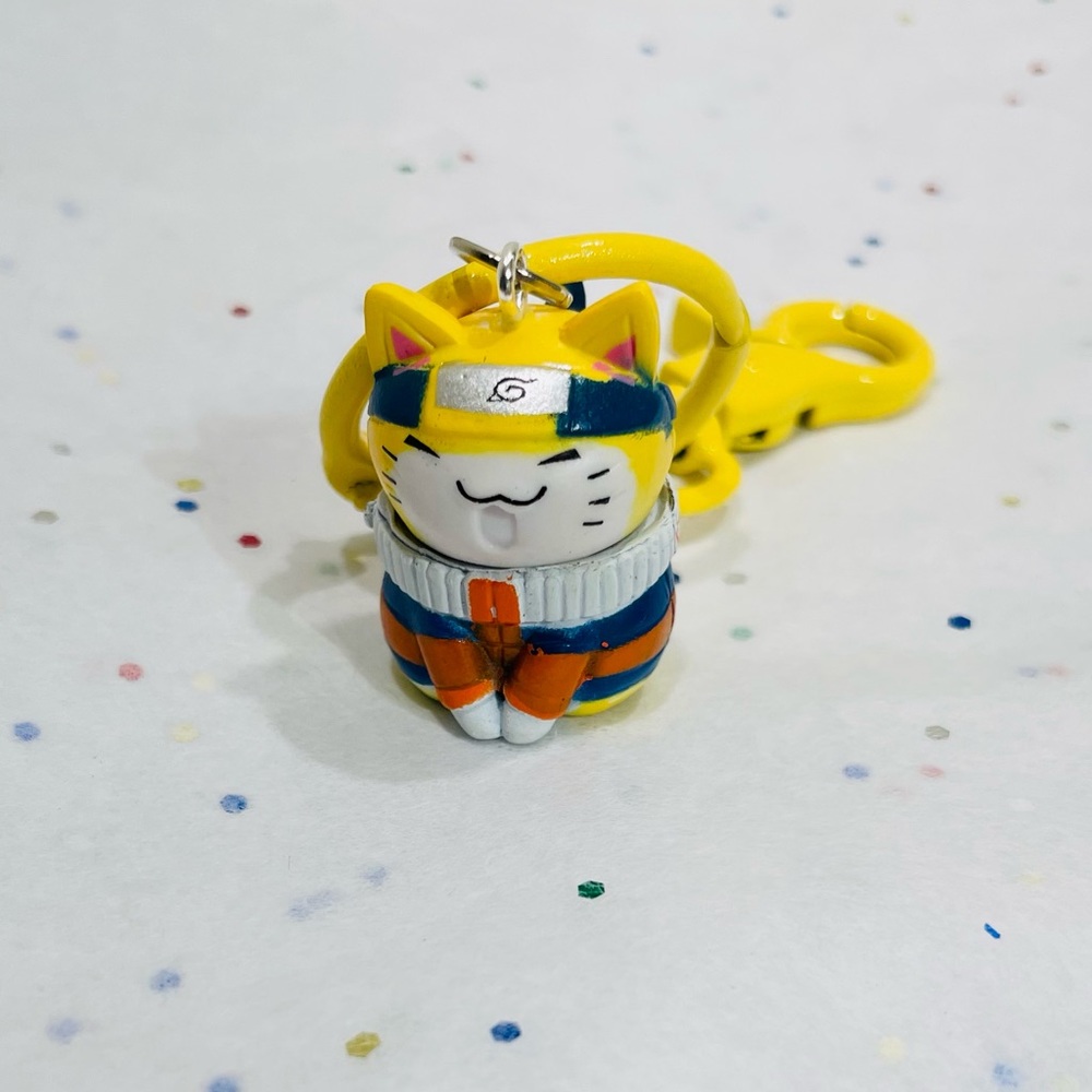 Naruto Uzumaki Ninja Shinobi Kitty with Yellow Keychain or zipper charm